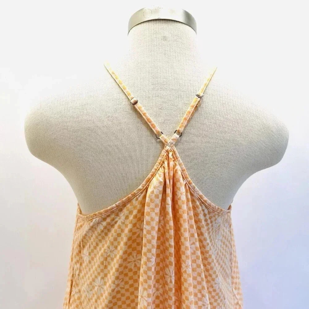 NWT SO GOODS FOR LIFE Juniors Sleeveless Halter Neck Orange Mini Dress Sz Medium - Picture 5 of 11